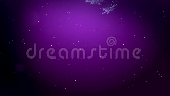 装饰3d雪花漂浮在紫色背景上的空气中用作圣诞新年贺卡或冬季动画视频的预览图