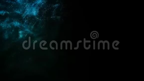 蓝色在黑色背景上闪闪发光视频的预览图