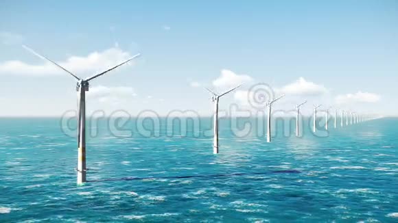 海上风力涡轮机绿色能源视频的预览图