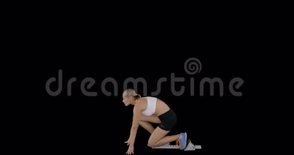 运动的女人开始跑步视频的预览图