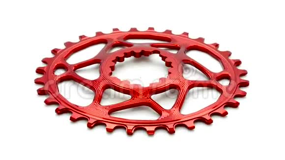 红色椭圆形自行车链条齿轮视频的预览图