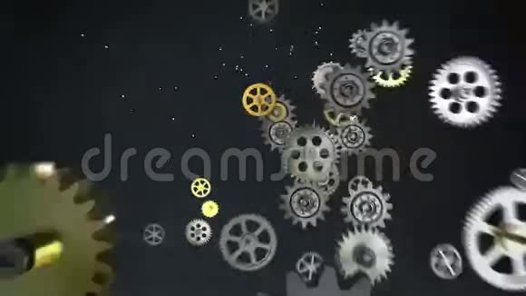 大齿轮聚集创意灯泡形状动画视频的预览图