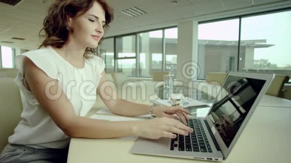 女商人用笔记本电脑视频的预览图