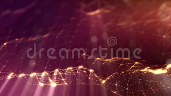 三维环粒子动画的深度波克和光线为有趣的背景或VJ环如视频的预览图
