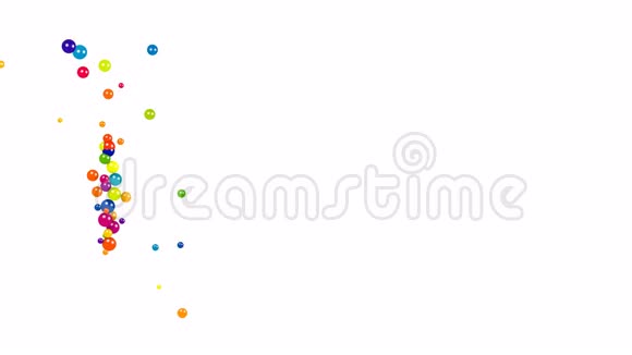 在白色的彩色球上形成的球视频的预览图