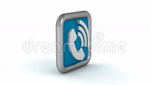 动画的蓝色手机按钮图标视频的预览图