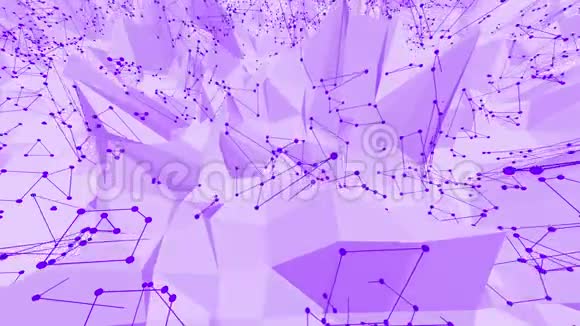 紫罗兰或紫色低聚挥发面作为卡通背景紫罗兰几何振动环境或脉动视频的预览图
