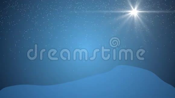 蓝色圣诞树圣诞假期庆祝冬雪动画背景视频的预览图
