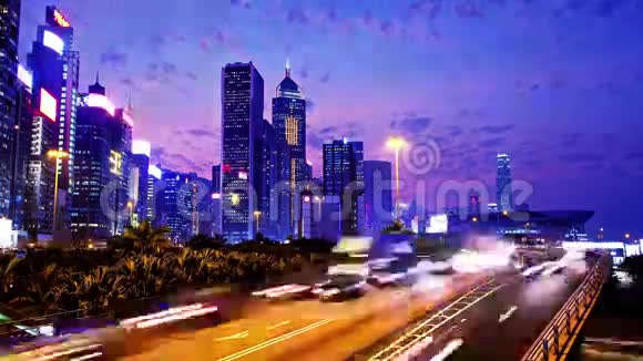 香港城市之夜时光全射视频的预览图