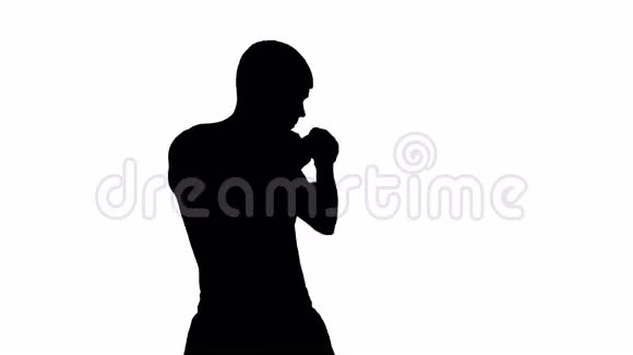 拳击手在训练中的剪影视频的预览图
