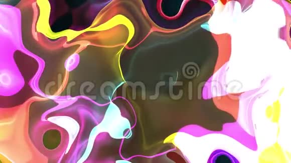 数字湍流油漆飞溅烟雾云软抽象动画背景彩虹新的独特质量彩色视频的预览图