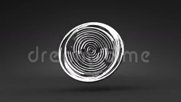 黑色背景上的循环能银圈抽象视频的预览图