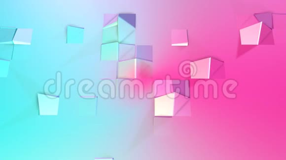 抽象简单的蓝色粉红色低聚三维表面作为复杂性背景移动纯软低聚运动背景视频的预览图