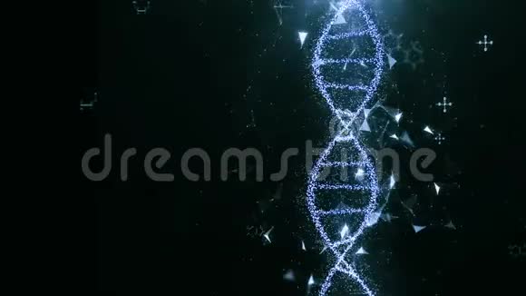 抽象技术科学概念带辉光的DNA密码结构科学概念背景视频的预览图