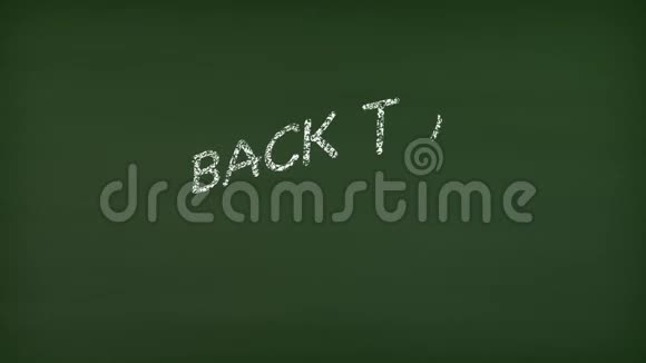 回到学校动画是写在绿色黑板上的现代字体视频的预览图