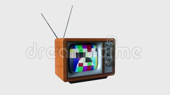 旧电视溶解成新电视对白色静态相机股票镜头视频的预览图