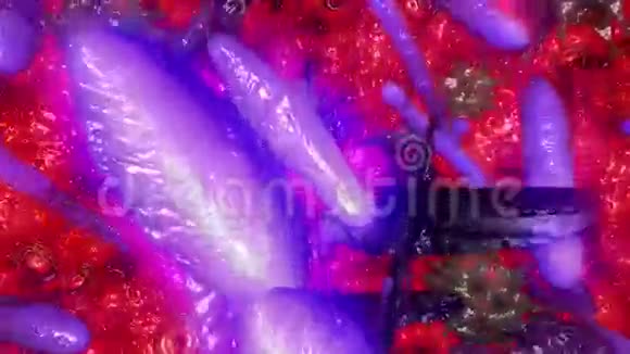 紫色和红色的DNA螺旋视频的预览图