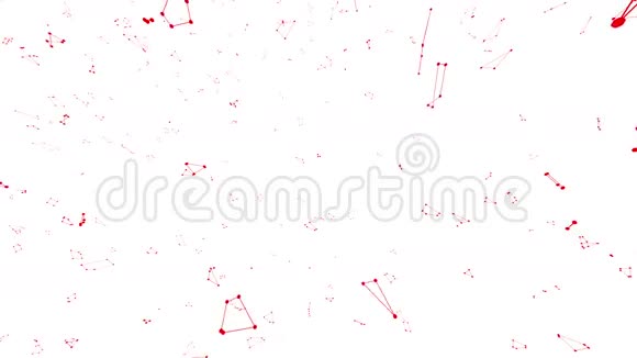 抽象干净的红色挥动三维网格或网格作为技术背景红色几何振动环境或脉动视频的预览图