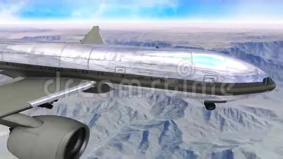飞机在白天飞越山区视频的预览图