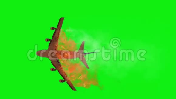 用绿色屏幕燃烧飞机视频的预览图