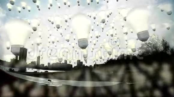城市日光下的灯泡视频的预览图