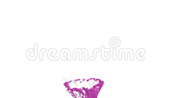 紫色液体的旋风如白色背景上的汽车油漆漂亮的彩色油漆是旋转的孤立透明视频的预览图