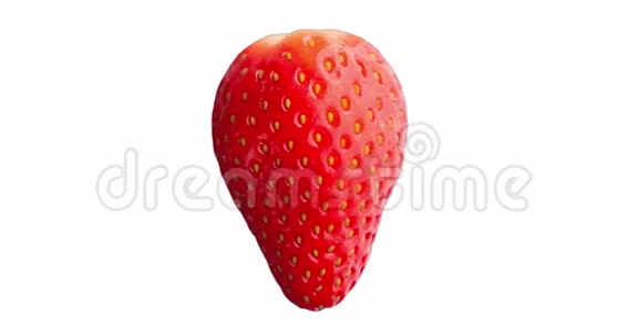 新鲜草莓果在白色上分离视频的预览图