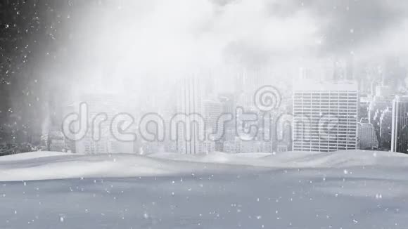 降雪和城市景观视频的预览图