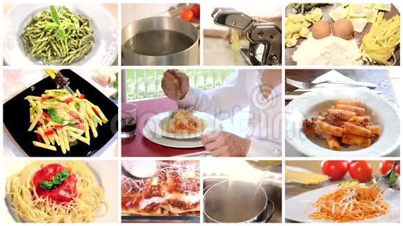 意大利食物蒙太奇视频的预览图