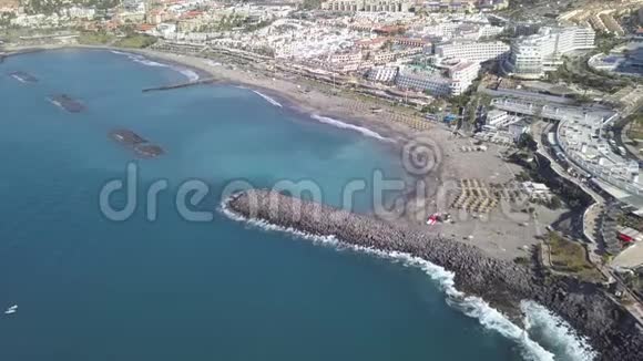 鸟瞰特内里费岛西班牙加那利大西洋无人驾驶飞机俯视4K超高清视频视频的预览图