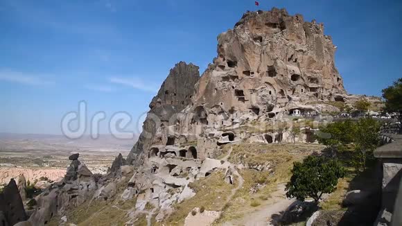 乌奇萨城堡的景色卡帕多西亚土耳其视频的预览图