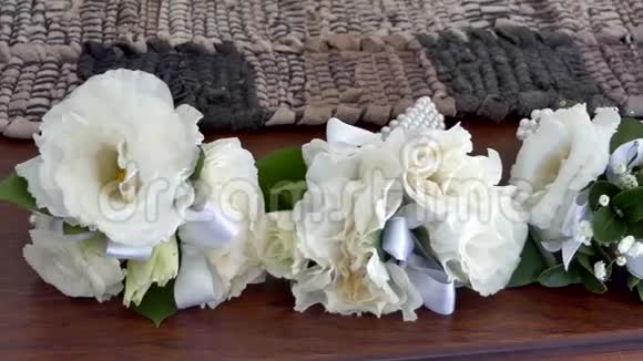 美丽的婚礼花或花束视频的预览图