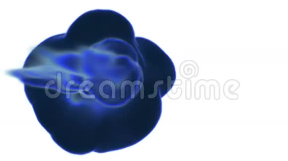 五颜六色的墨水在水中蓝色的墨水滴使用它作为背景过渡或覆盖3运动图形元素VFX墨水视频的预览图