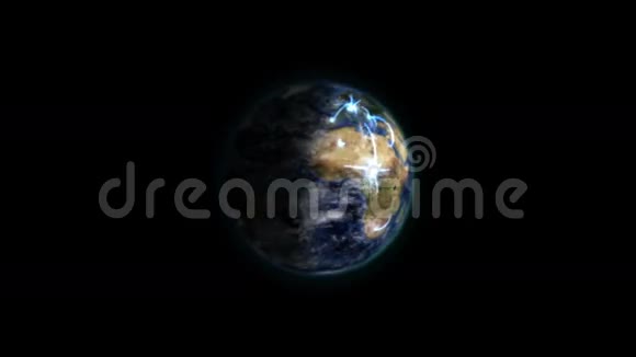 通过nasaorg提供的地球图像放大了蓝色连接的阴影地球视频的预览图