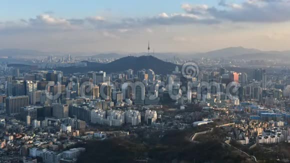 韩国首尔市天际线时间流逝视频的预览图