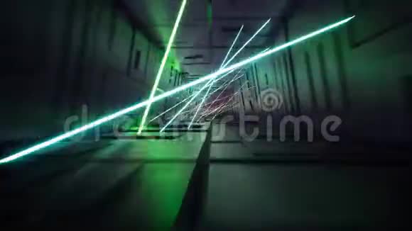 霓虹灯在隧道内移动视频的预览图