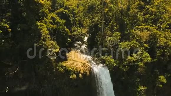 美丽的热带瀑布菲律宾博霍岛视频的预览图