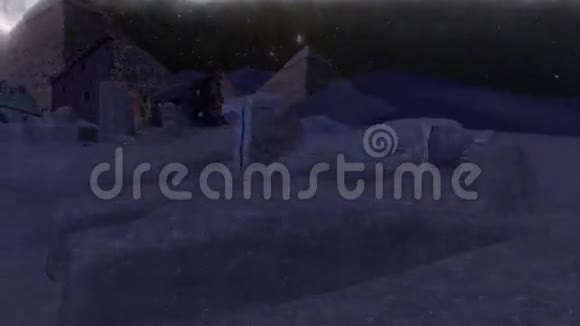 古代纪念碑和夜间沙尘暴视频的预览图