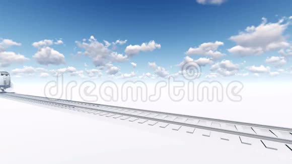 抽象白色货运列车3D动画视频的预览图
