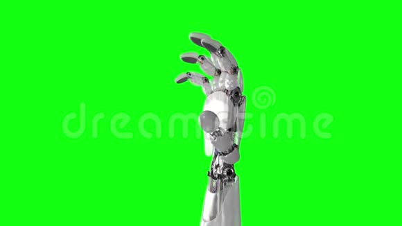 绿色背景上的机器人手视频的预览图