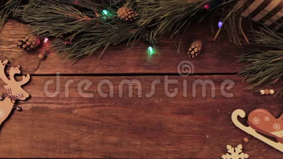 节日圣诞木制背景视频的预览图