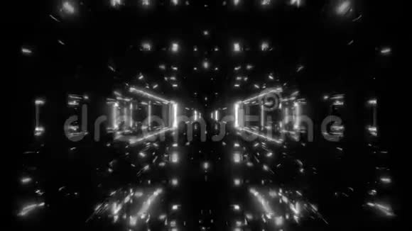 未来主义科幻空间机库与漂亮的发光灯3d插图现场壁纸运动背景俱乐部视觉vj视频的预览图