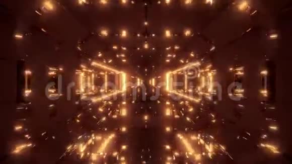 未来主义科幻空间机库与漂亮的发光灯3d插图现场壁纸运动背景俱乐部视觉vj视频的预览图