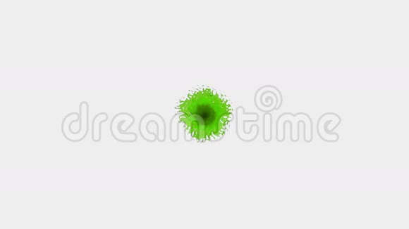 绿色液体龙卷风漂亮的彩色颜料旋转孤立透明的液体旋涡如旋风三维动画视频的预览图