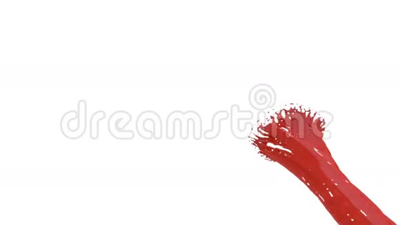 红色液体龙卷风美丽的彩色红色油漆旋转孤立透明的液体旋涡如旋风三维动画视频的预览图