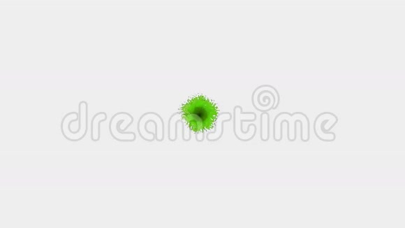 绿色液体龙卷风漂亮的彩色颜料旋转孤立透明的液体旋涡如旋风三维动画视频的预览图