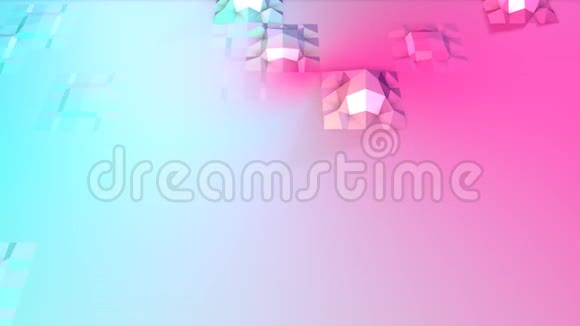 抽象简单的蓝色粉红色低聚三维表面作为时尚背景软几何低聚运动背景视频的预览图