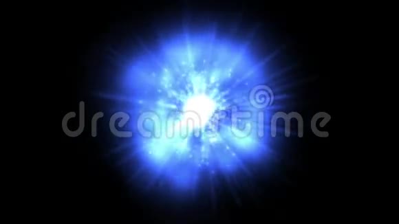 神秘发光的蓝色力量球与黑色屏幕视频的预览图