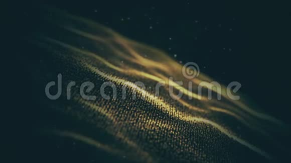 背景黄金运动黑色背景上有星星的宇宙金色尘埃视频的预览图