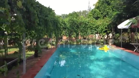 热带度假胜地美丽的游泳池视频的预览图